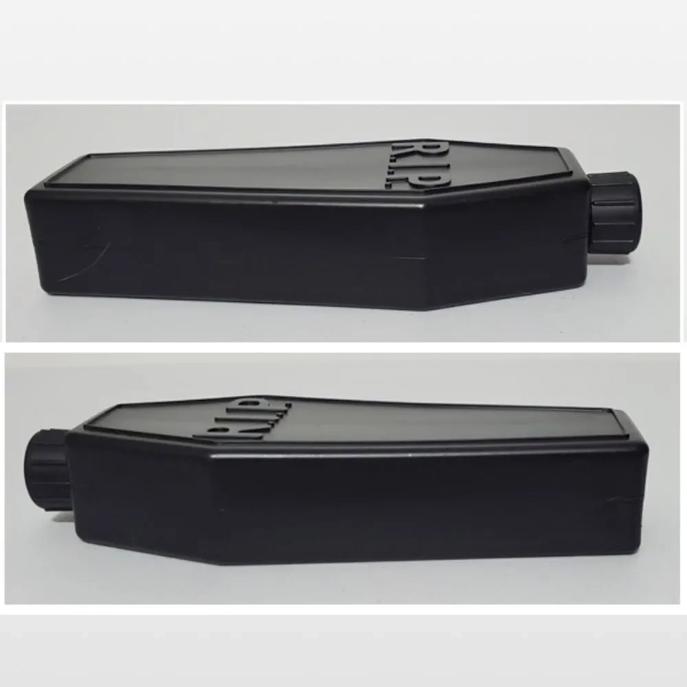 New Black RIP Coffin Flask & Beetlejuice Striped Shot Cup 2 Piece Set NWT